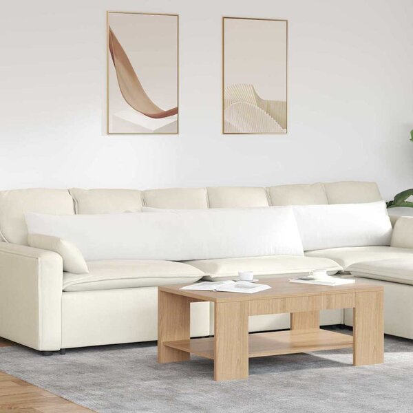 Poduszki na sofę 2 szt. tkanina Biały 200 x 40 cm