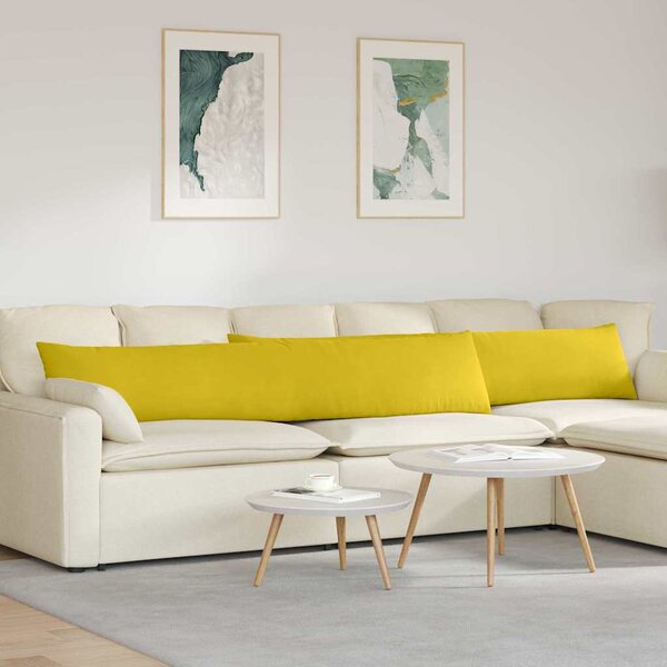 Poduszki na sofę 2 pcs Żółty 200 x 40 cm Tkanina sztruksowa