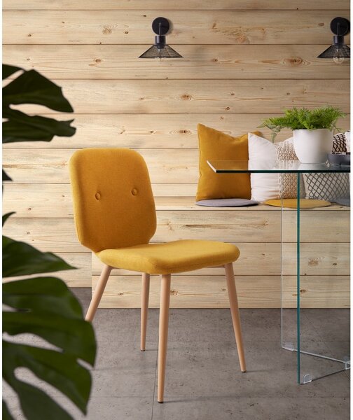 Żółta poduszka na krzesło Kave Home Stick