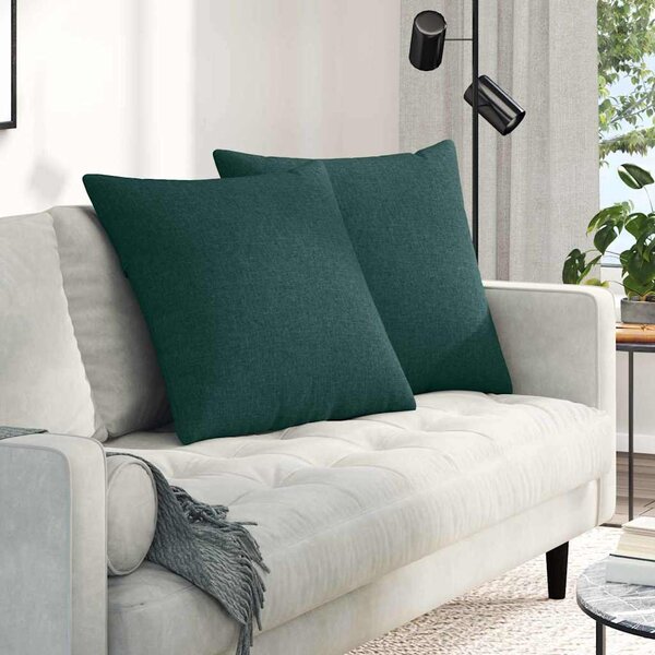 Poduszki na sofę 2 pcs Ciemna zieleń 80 x 80 cm tkanina