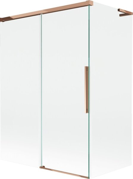 Mexen Rox L parawan nawannowy 2-skrzydłowy rozsuwany 120 + 70 x 150 cm, transparent, różowe złoto - 8C9L-120-070-60-00