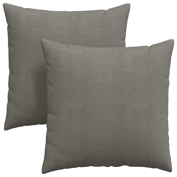 Poduszki na sofę 2 pcs Jasnoszary 80 x 80 cm Tkanina sztruksowa