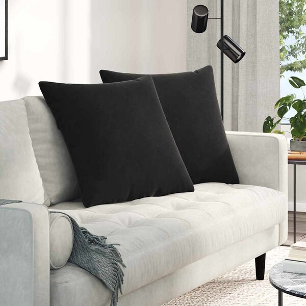 Poduszki na sofę 2 pcs Czarny 80 x 80 cm Tkanina sztruksowa