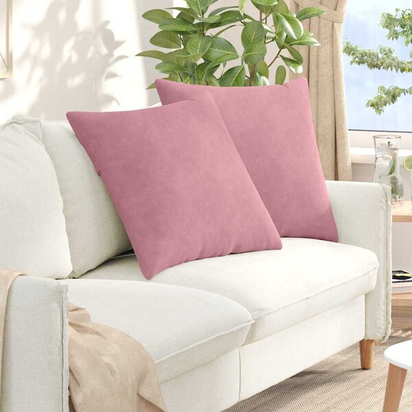 Poduszki na sofę 2 pcs Różowy 80 x 80 cm Tkanina sztruksowa