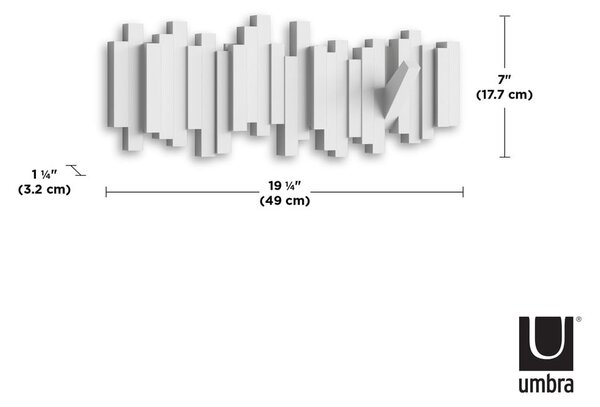 Biały plastikowy wieszak ścienny Sticks – Umbra