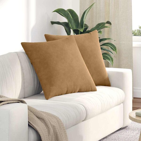 Poduszki na sofę 2 pcs Brązowy 80 x 80 cm Tkanina sztruksowa