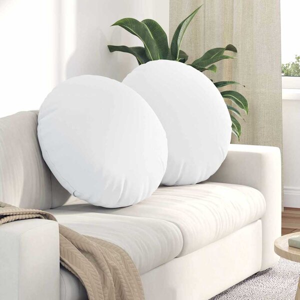 Poduszki na siedziska 2 pcs Biały Ø80 x 29 cm tkanina