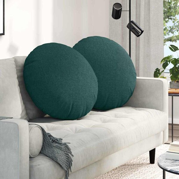 Poduszki na siedziska 2 pcs Ciemna zieleń Ø80 x 29 cm tkanina