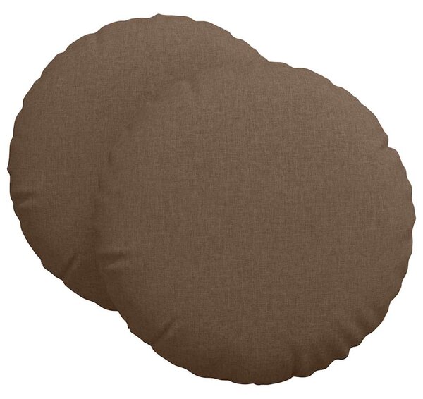 Poduszki na siedziska 2 pcs Brązowy Ø80 x 29 cm tkanina