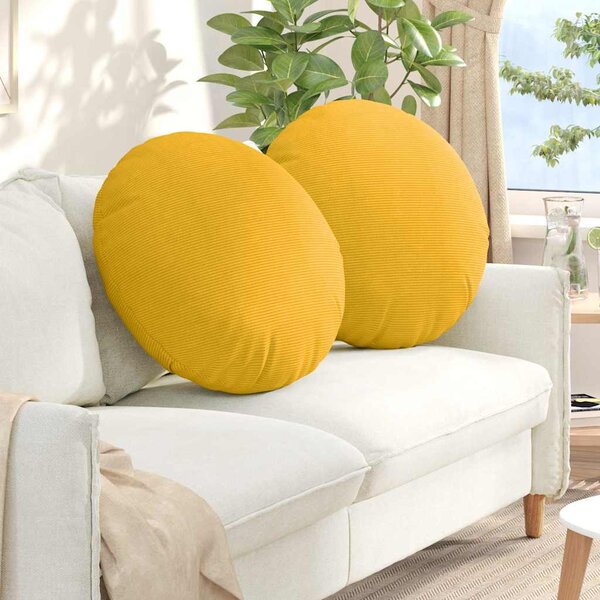 Poduszki na siedziska 2 pcs Jasnożółty Ø 80 cm