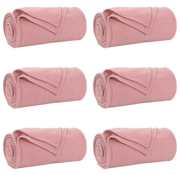 Koce narzutowe 6 pcs Różowy 200 x 150 cm Polar