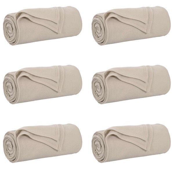 Koce narzutowe 6 pcs Beżowy 200 x 150 cm Polar