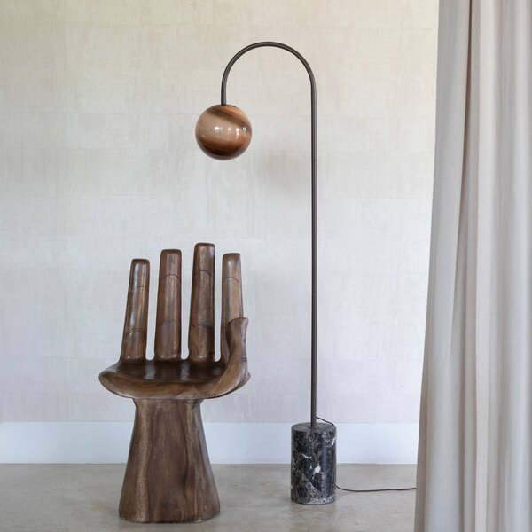 IT´S ABOUT ROMI Lampa łukowa - lampa stojąca Tivoli, brązowy / rdzawy, salon / jadalnia, kamień, nowoczesny