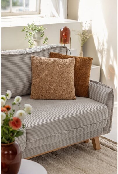 Beżowa sztruksowa rozkładana sofa 218 cm Tori – Bonami Selection