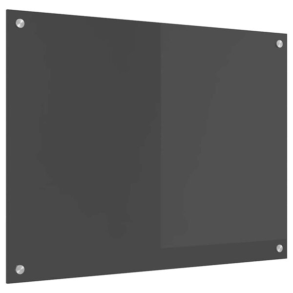 Panel kuchenny Czarny 80 x 60 cm szkło hartowane