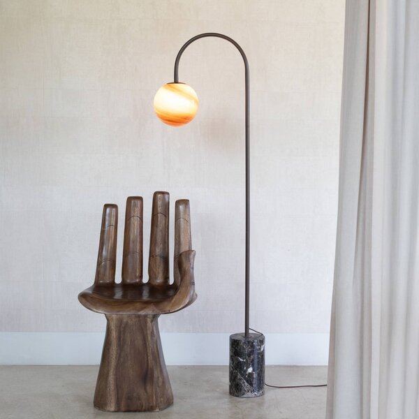 IT´S ABOUT ROMI Lampa łukowa - lampa stojąca Tivoli, brązowy / rdzawy, salon / jadalnia, kamień, nowoczesny