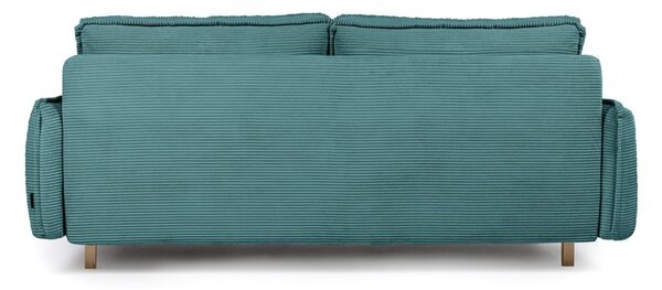 Turkusowa sztruksowa rozkładana sofa 218 cm Tori – Bonami Selection