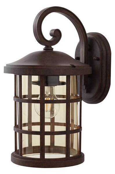 Zewnętrzna Lampa Lindby, Ankea, ściemnialny, brąz rdzawy, taras, tworzywo sztuczne, antyczny