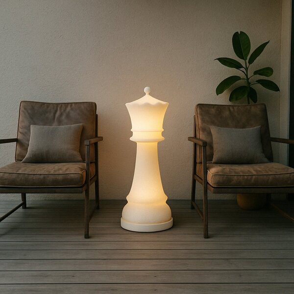 Zewnętrzna Lampa Lucande, Majesté, ściemnialny, biały, taras, tworzywo sztuczne, design