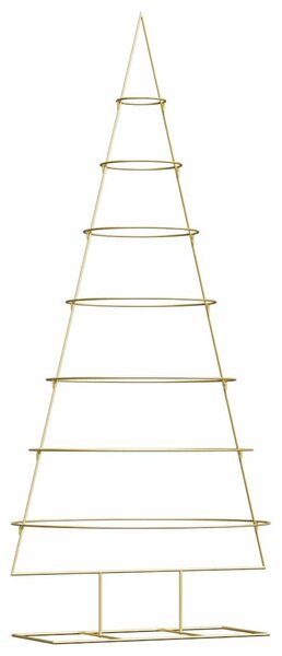 Metalowa choinka świąteczna z podstawą złoty 209 cm