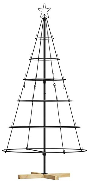 Choinka Stożkowa Świąteczna z podstawą Czarny 154 cm Stal