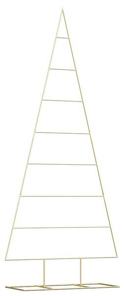 Metalowa choinka świąteczna z podstawą złoty 211 cm