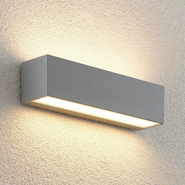 Zewnętrzna Lampa Lucande, Lengo, metaliczny, balkon, aluminium, nowoczesny