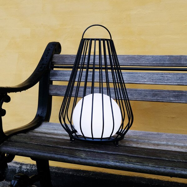 Zewnętrzna Lampa Dyberg Larsen, Evesham, ściemnialny, czarny, taras, metal, design