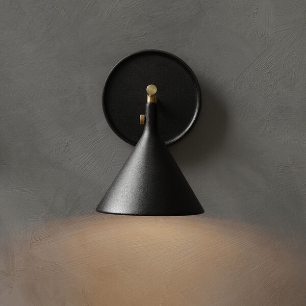 Lampa Ścienna Audo Copenhagen, Cast Sconce, ściemnialny, czarny, łazienka, aluminium