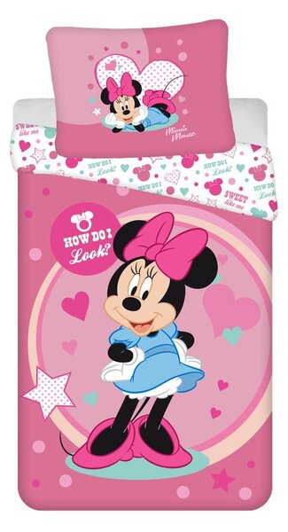 Dziecięca pościel jednoosobowa z mirowłókna 140x200 cm Minnie Sweet Like Me – Jerry Fabrics