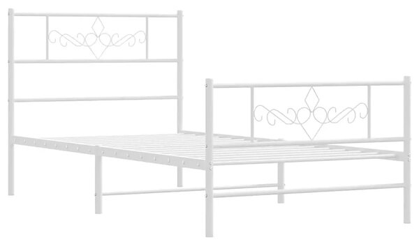 Białe metalowe łóżko jednoosobowe 100x200 cm - Radina