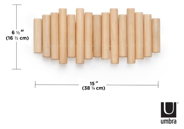 Wieszak ścienny z drewna sosnowego Picket – Umbra
