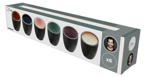 Czarne filiżanki zestaw 6 szt. na espresso ceramiczne 100 ml Gastro Black/Mix – Bitz