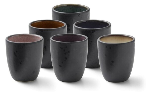 Czarne filiżanki zestaw 6 szt. na espresso ceramiczne 100 ml Gastro Black/Mix – Bitz