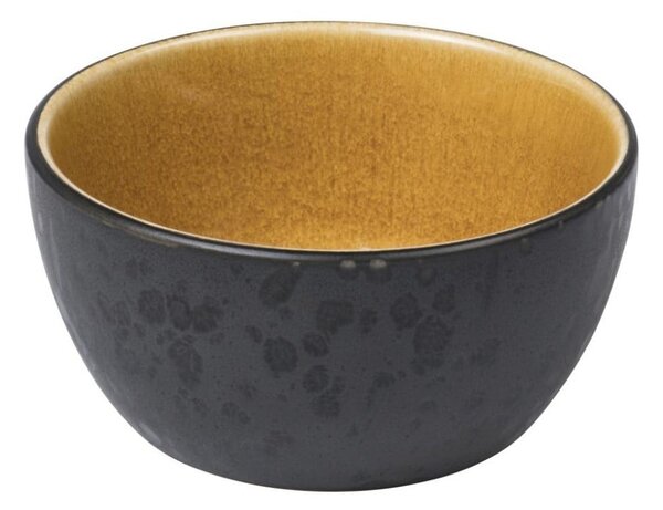 Czarna/w bursztynowym kolorze kamionkowa miska 200 ml Black/Amber – Bitz