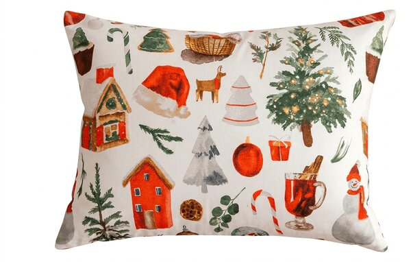 Poszewka na poduszkę z mikrofibry FESTIVE MAGIC 50x70 cm, biała