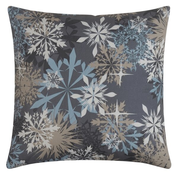 Poszewka na poduszkę z mikrofibry SNOWFLAKE 45x45 cm, niebieskoszara