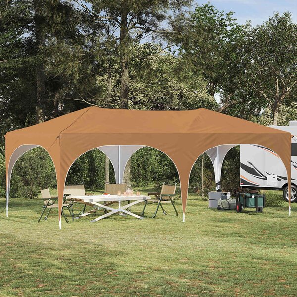 Namiot imprezowy rozkładany 575 x 288 x 245 cm Beżowy