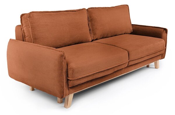 Pomarańczowa sztruksowa rozkładana sofa 218 cm Tori – Bonami Selection