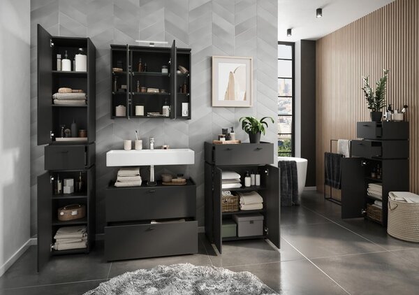 Antracytowa szafka pod umywalkę 80x59 cm Modesto – Germania