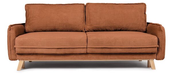 Pomarańczowa sztruksowa rozkładana sofa 218 cm Tori – Bonami Selection