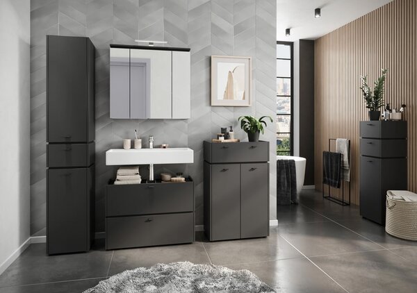 Antracytowa szafka pod umywalkę 80x59 cm Modesto – Germania