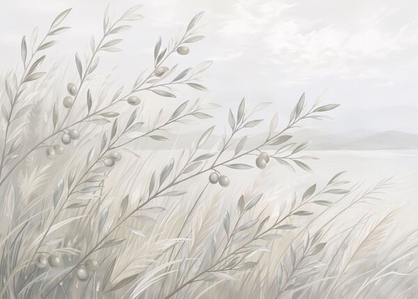Fototapety Bladooliwkowe gałązki nad spokojnym jeziorem, Fototapety Natura, w05536v1 : Uwalls.pl
