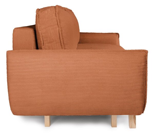 Pomarańczowa sztruksowa rozkładana sofa 218 cm Tori – Bonami Selection