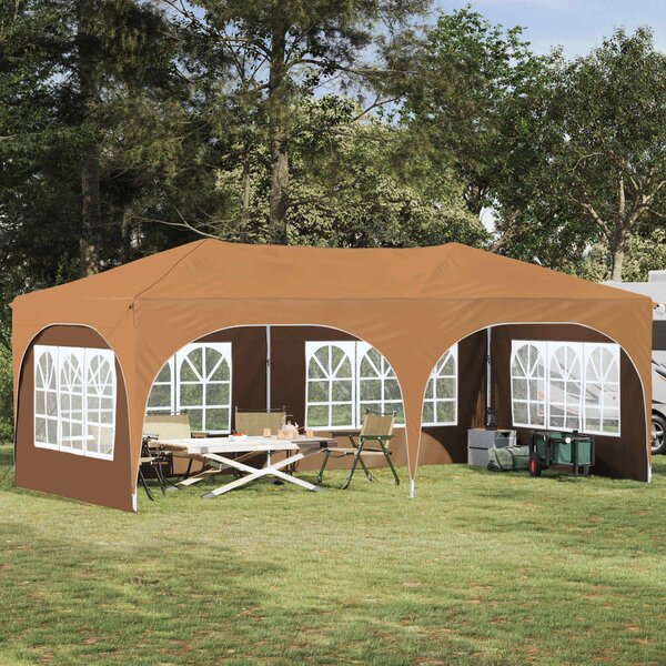 Namiot imprezowy rozkładany 575 x 288 x 245 cm Beżowy