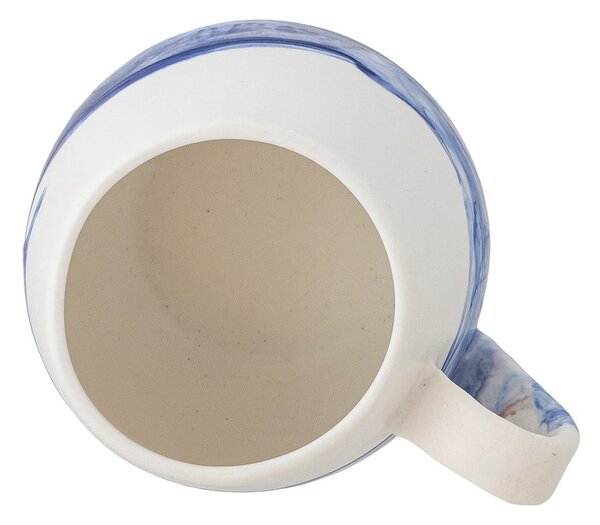 Biało-niebieskie kamionkowe filiżanki zestaw 4 szt. 250 ml Lyre – Bloomingville