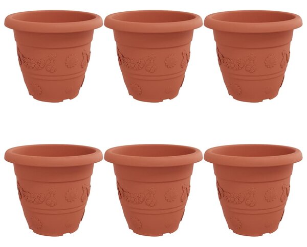 Okrągła doniczka na kwiaty 6 pcs Czerwony ceglasty Ø 39 x 32 cm
