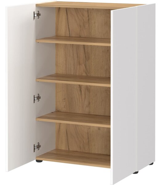 Biała szafka w dekorze dębu 74x105x33 cm Alviano – Germania