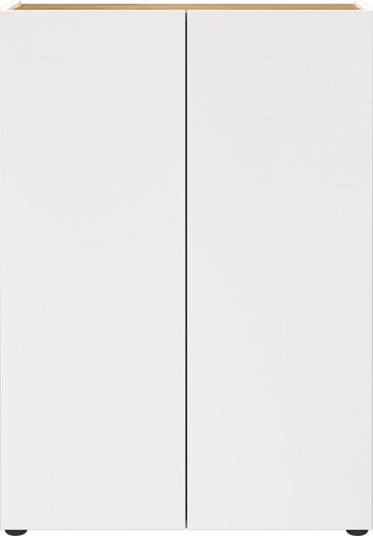 Biała szafka w dekorze dębu 74x105x33 cm Alviano – Germania