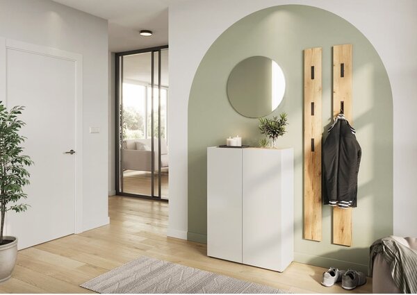 Biała szafka w dekorze dębu 74x105x33 cm Alviano – Germania